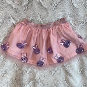 Pink Tulle Skirt with Purple Sequin Bunnies
